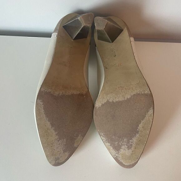 Vintage Fly London White Gold Heels Funky Artsy Size 37 (US 6.5) - Picture 9 of 10